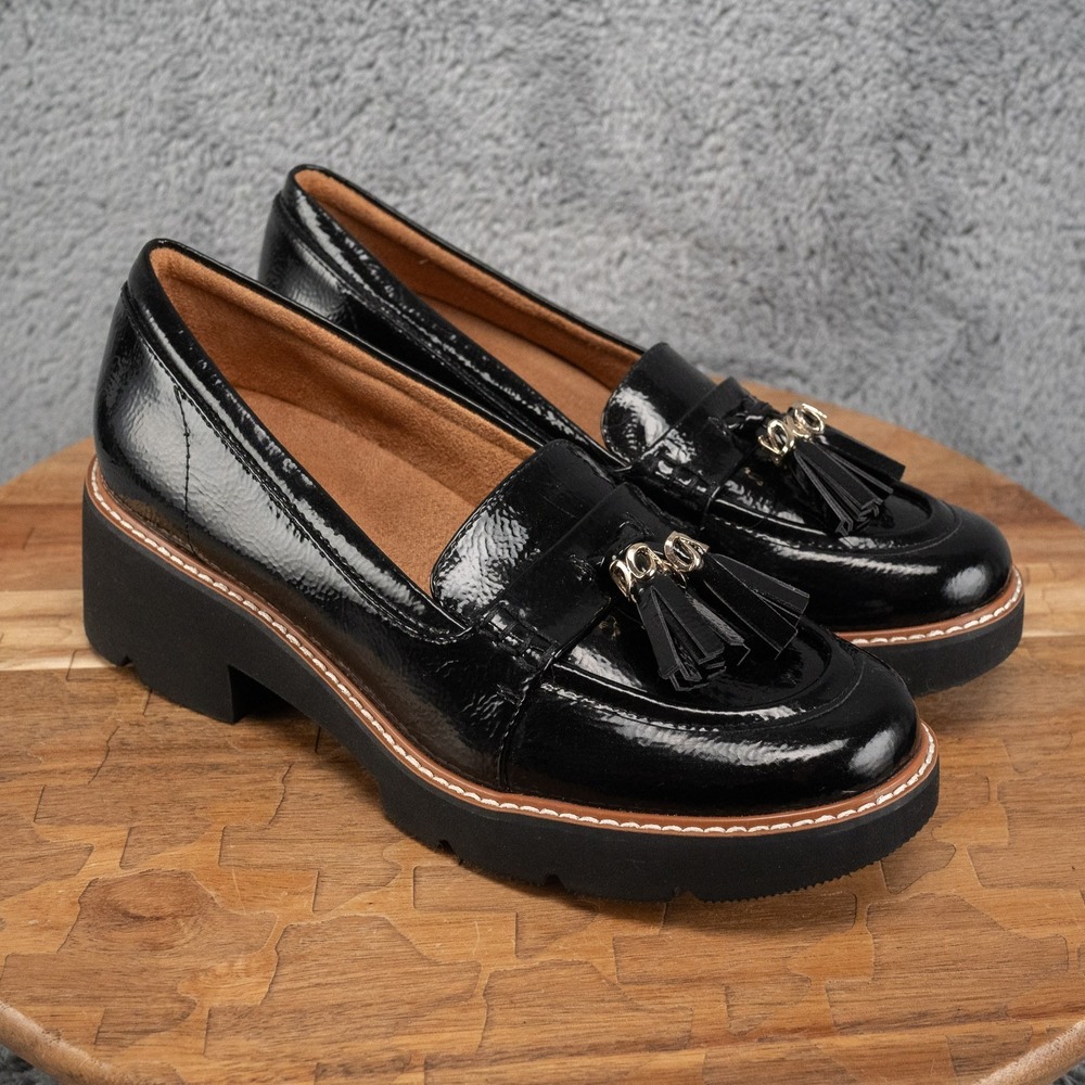 Naturalizer Black Women's Committed Lug Tassel Loafer Sz 6.5 M Excellent